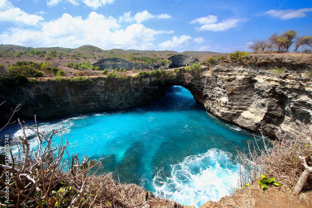 Main view of Broken beach, one of the most amazing spots of Nusa Penida island, Bali, Indonesia. Main view of Broken beach, one of the most amazing spots of Nusa Penida island, Bali, Indonesia.