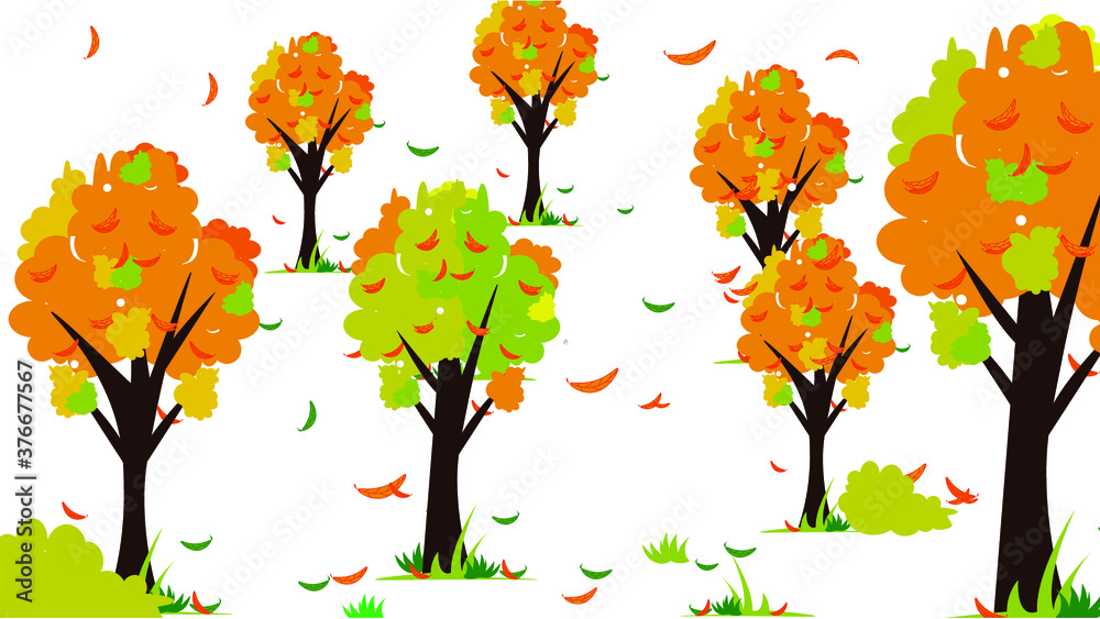 Obraz premium autumn tree vector