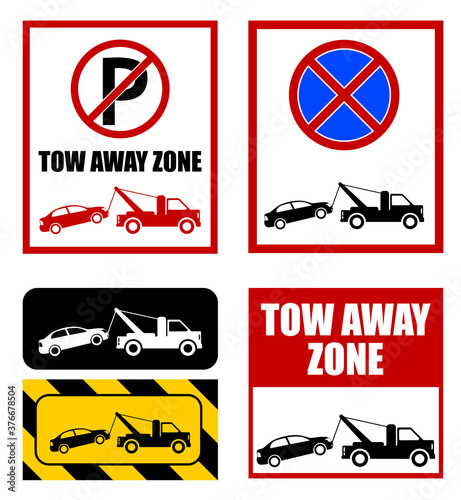 tow away zone, no parking sign