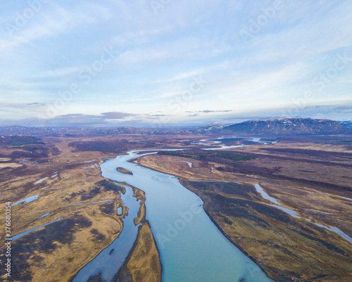 aerial view of the river