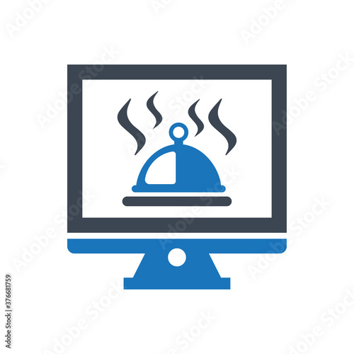 Online food services icon ( vector illustration )