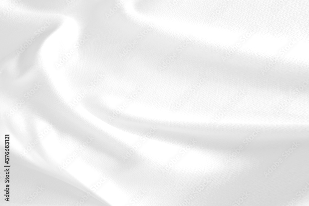 Fototapeta premium White cloth background abstract with soft waves.
