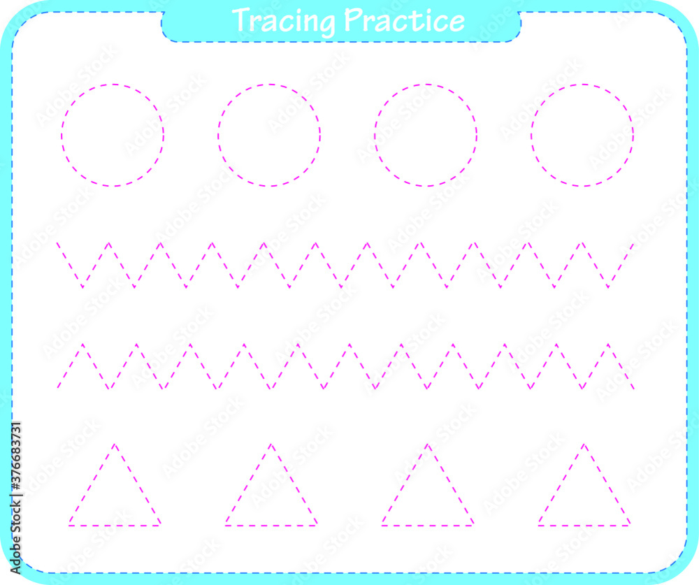 Preschool worksheet trace shapes and linesr. Basic writing and painting practices Preschool worksheet trace shapes and linesr. Basic writing and painting practices