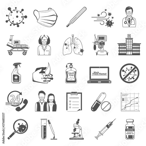 Black Icons - Coronavirus