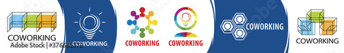 Vector logo coworking and a place to work