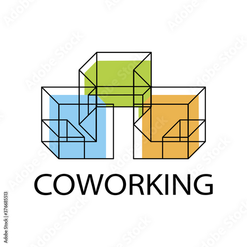 Vector logo coworking and a place to work