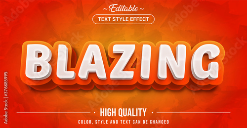 Editable text style effect - Blazing theme style.