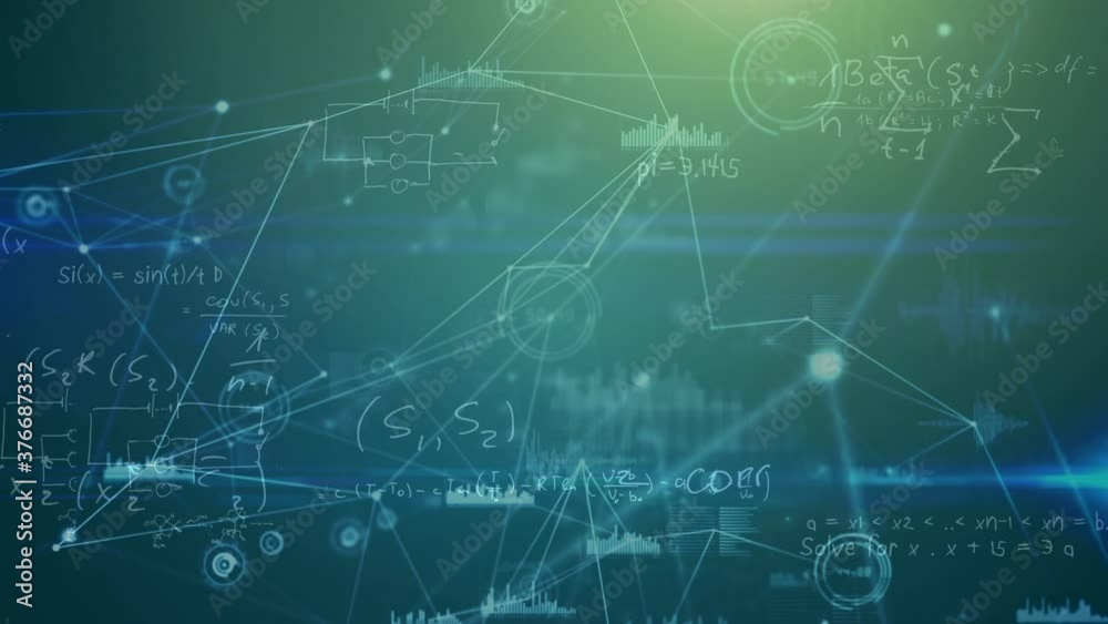 Mathematical equations over animate background. Mathematical equations over animate background.