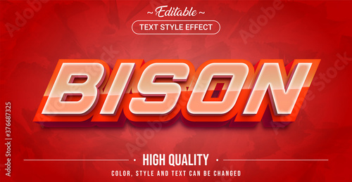 Editable text style effect - Bison theme style.