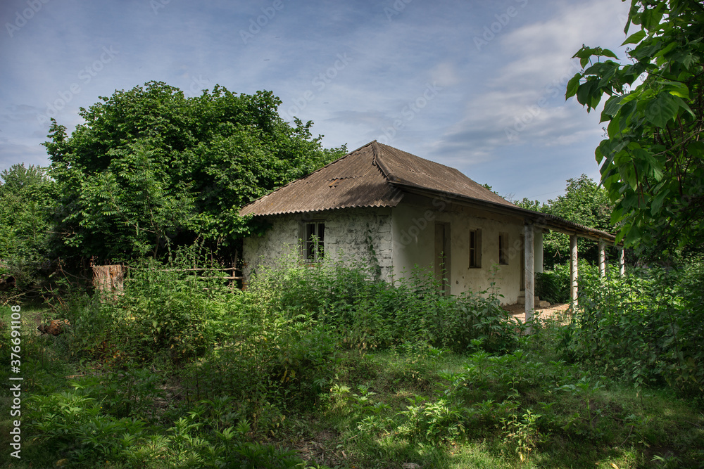 Beautiful village house with garden. Azerbaijan village summer time Beautiful village house with garden. Azerbaijan village summer time