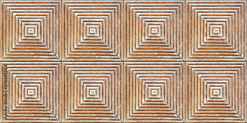 Seamless 3D Wooden background, Decorative relief tile, Wood texture ,Yellow and Brown perspective background that looks like a square tunnel. Wooden Panel, symmetrical zebrawood square table. Seamless 3D Wooden background, Decorative relief tile, Wood texture ,Yellow and Brown perspective background that looks like a square tunnel. Wooden Panel, symmetrical zebrawood square table.