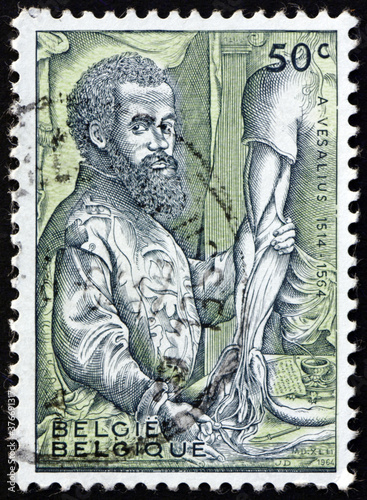 Postage stamp Belgium 1964 Andreas Vesalius, Flemish anatomist photo