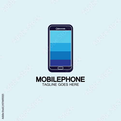 Mobile phone vector icon logo template concept illustration. Smartphone creative sign. Modern technology. Cellphone symbol. Tablet PC icon. Design element.