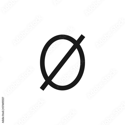 Absolute zero icon. Mathematics symbol modern, simple, vector, icon for website design, mobile app, ui. Vector Illustration