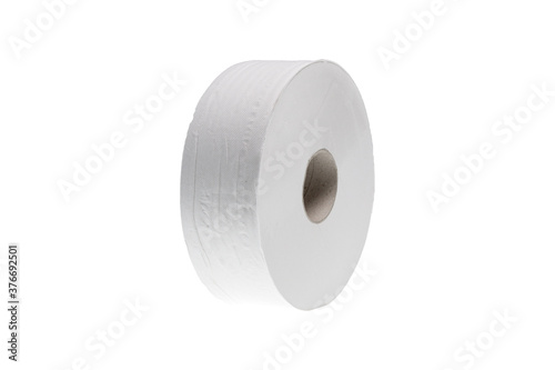 Rotolo di carta igienica maxi fotografato su sfondo bianco photo