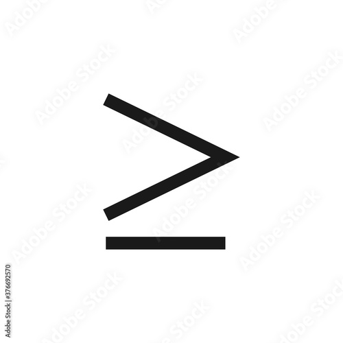 Greater than or equal icon. Mathematics symbol modern, simple, vector, icon for website design, mobile app, ui. Vector Illustration
