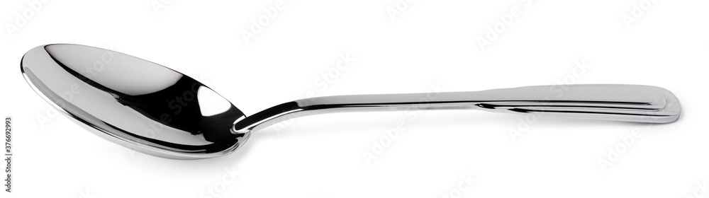 Metal steel spoon isolated on white background Metal steel spoon isolated on white background