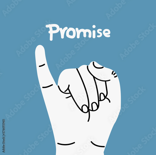 little finger making gesture of promise on color background