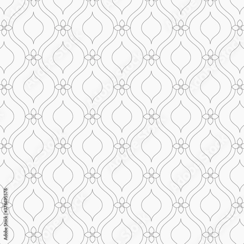 Vector pattern. Modern texture. Repeating abstract background. Simple wavy linear with abstract flora. Graphic minimalist backdrop. pattern is on swatches panel