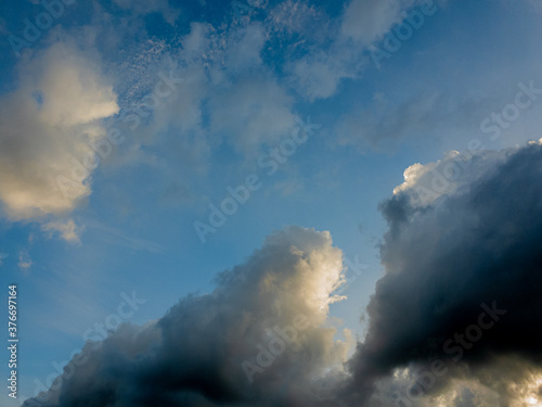 The deep blue sky with storm clouds © Konstantin Belov