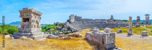 Panorama of ancient Xanthos, Turkey photo