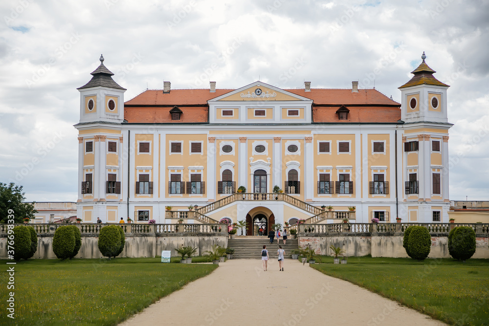 Milotice castle, Chateau uniquely preserved complex of baroque buildings and garden architecture, South Moravia, Czech Republic