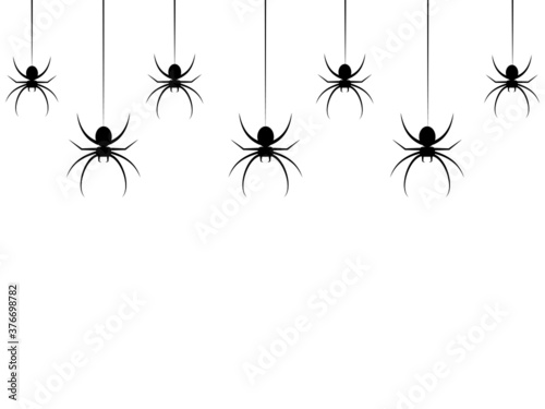 hanging spiders for decoration and covering on the transparent background. for Halloween © Nastudio