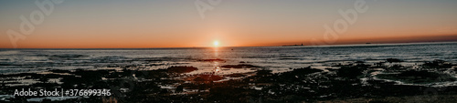 sunset on the atlantic ocean seen from Noirmoutier Island  France