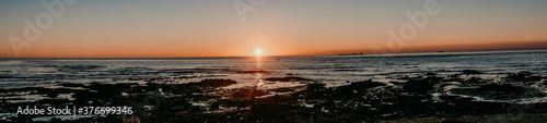 sunset on the atlantic ocean seen from Noirmoutier Island, France