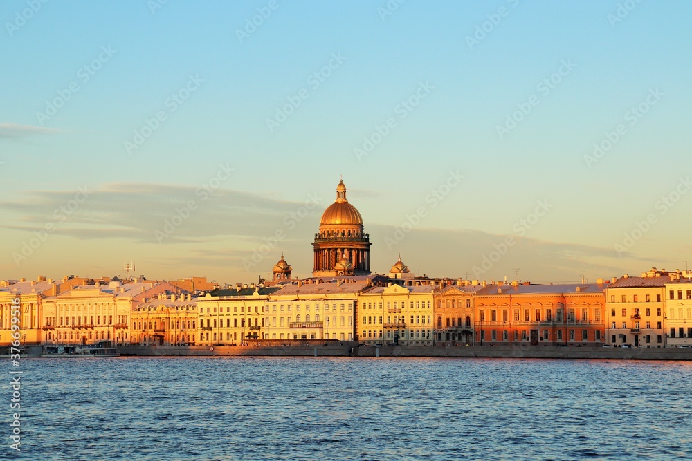 View of St. Isaac's Cathedral in St. Petersburg from the Neva River