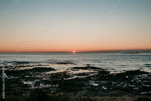 sunset on the atlantic ocean seen from Noirmoutier Island, France
