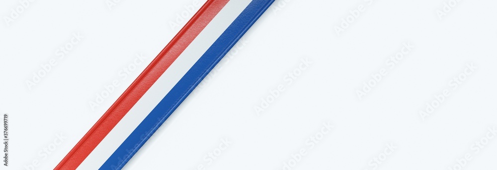 Leather strip with the flag of Netherlands. Leather strip with the flag of Netherlands.