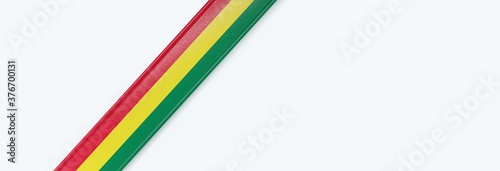 Leather strip with the flag of Guinea.