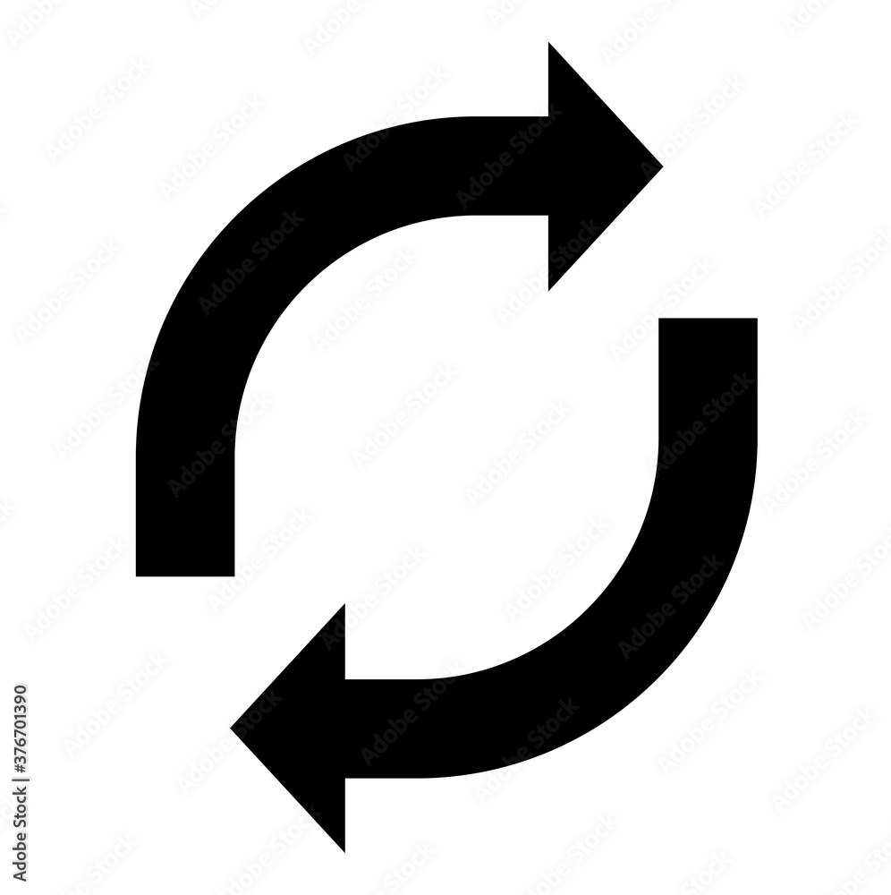 Illustration of recycled logo. Flat symbol Illustration of recycled logo. Flat symbol