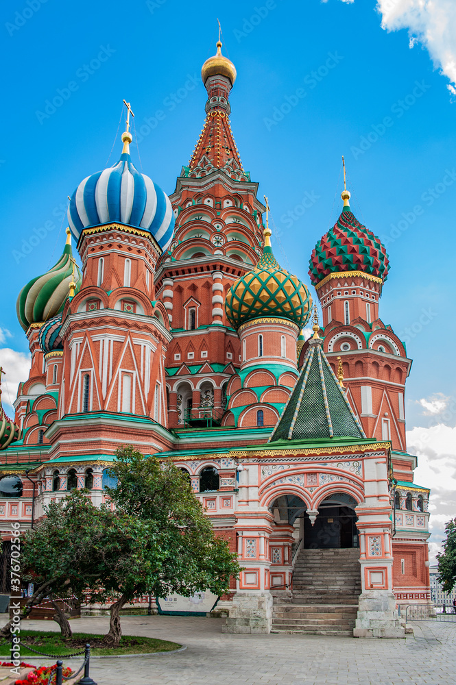 The Intercession Cathedral consists of nine small but very tall churches. They are connected by an internal gallery and form a unique architectural ensemble.     