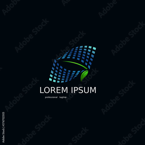 renewable solar energy panel vector logo concept image. alternative electricity source business illustration.