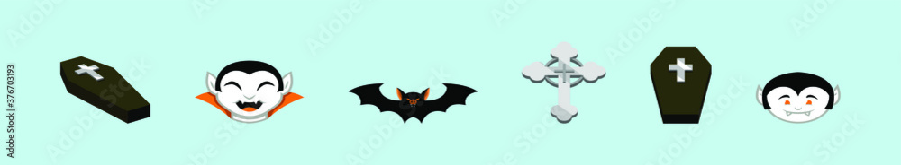 set of dracula cartoon icon design template with various models. vector illustration set of dracula cartoon icon design template with various models. vector illustration