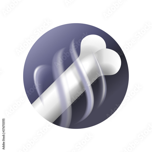 Calcium effect in pharmaceutical use for human organism - bone strengthening, exocytosis and other useful effects - vector emblem or icon 