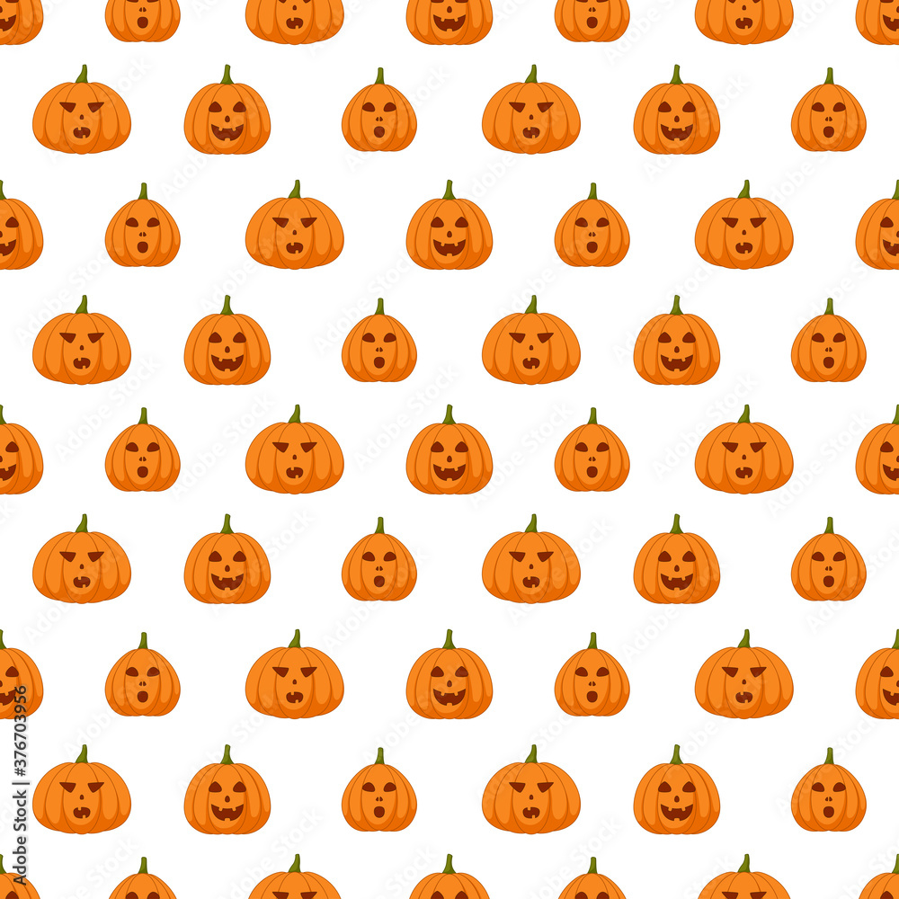 Seamless pattern with pumpkin on white background, vector illustration Seamless pattern with pumpkin on white background, vector illustration