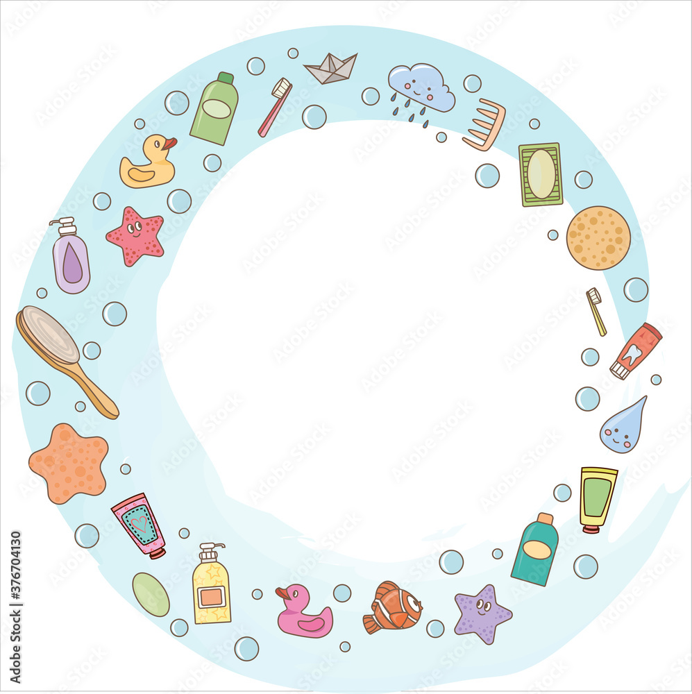 bathing accessories in the form of a round frame bathing accessories in the form of a round frame