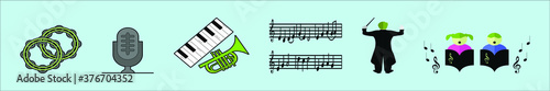 set of choir cartoon icon design templates with various models. vector illustration