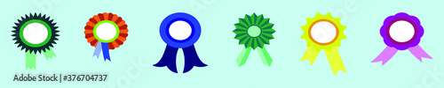 a set of cockade with ribbon, vector illustration