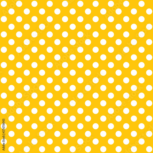 Yellow polka dot pattern, vector illustration