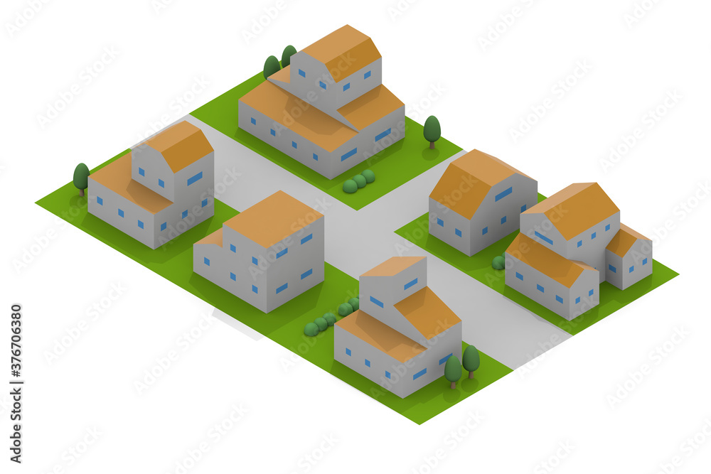 A residential area with lots of greenery. Cityscape from the sky. Houses and trees. Many houses. A residential area with lots of greenery. Cityscape from the sky. Houses and trees. Many houses.