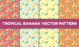 Tropical Banana Vector Pattern Background Illustration
