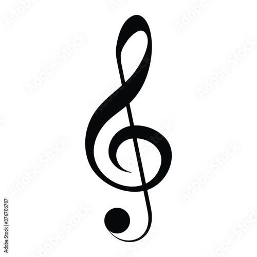 Black clef icon, musical symbol, vector illustration