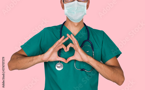 doctor showing the meaning of love with sign language