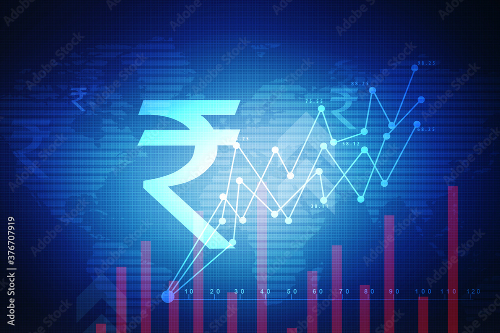 Fototapeta premium Rupee currency . 2D rendering illustration