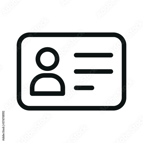 identity card icon on white background
