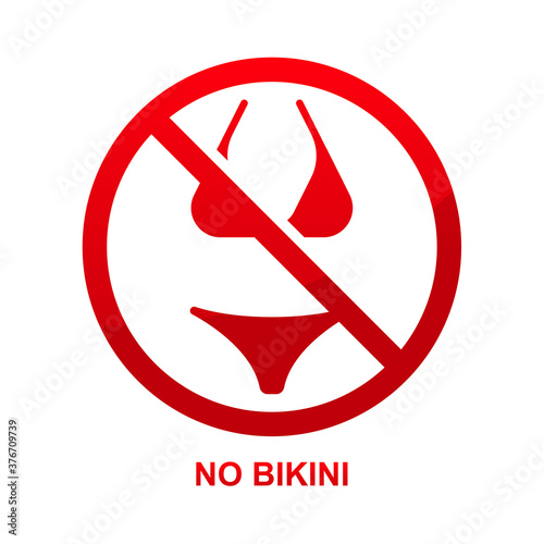 No bikini sign isolated on white background vector illustration